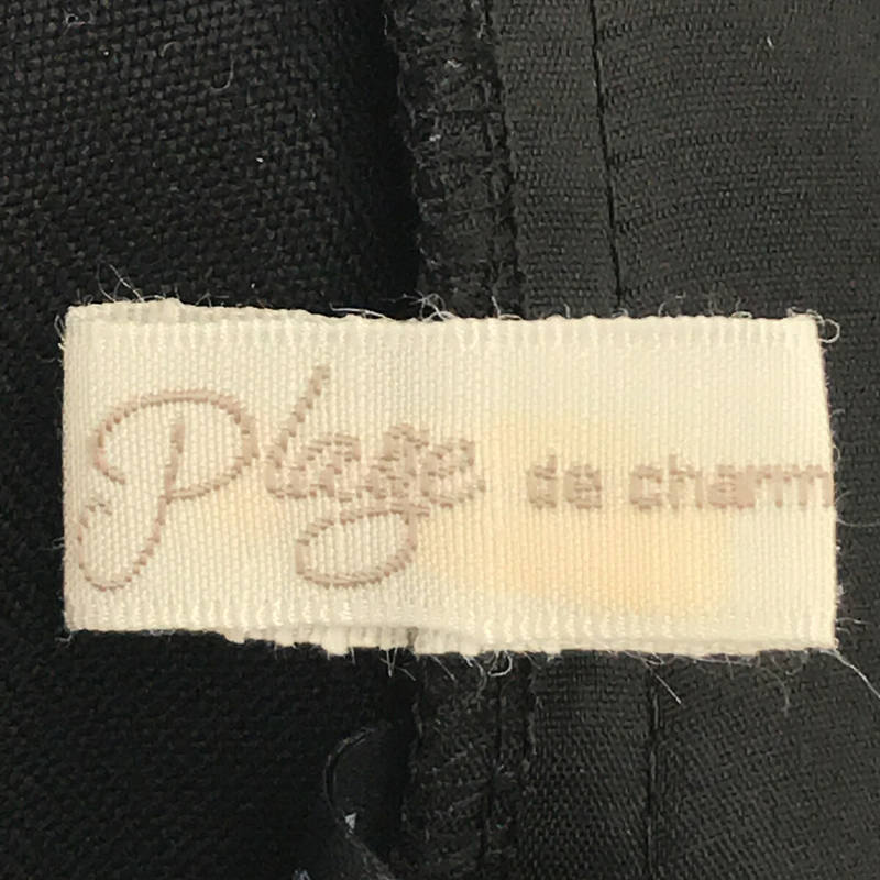 【美品】  Plage / プラージュ | 2021AW | ソモウ ウールサイド スリット センター プレス  パンツ | 36 | ブラック | レディース