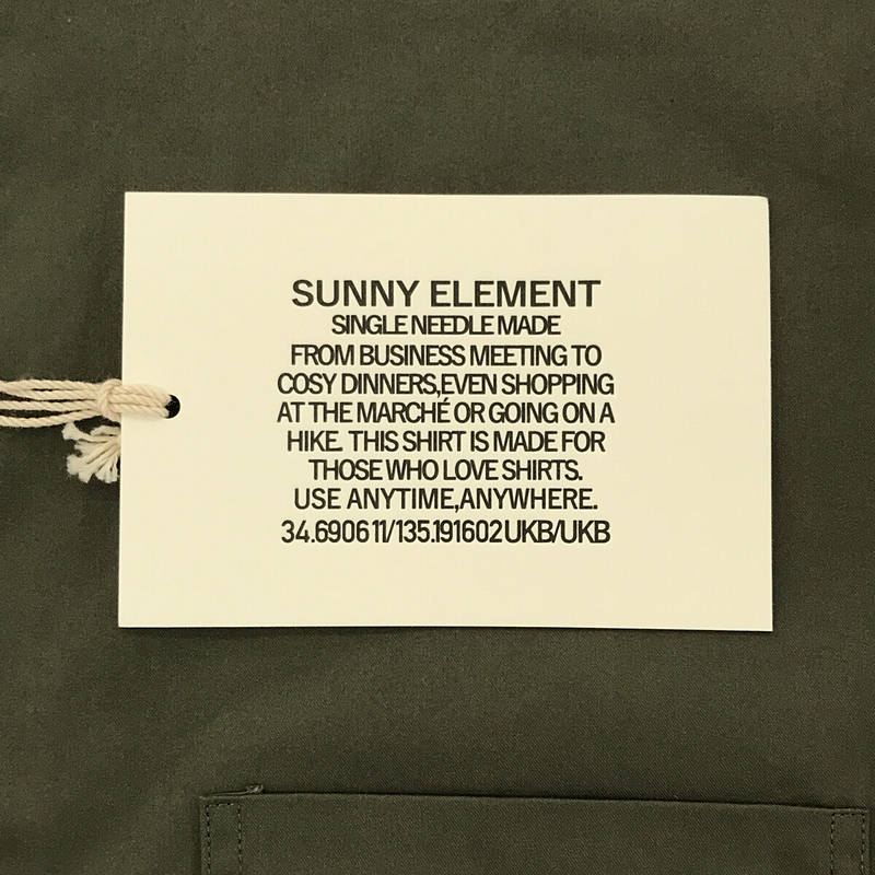 SUNNY ELEMENT / サニーエレメント | Park Shirt チンストラップ バンドカラー パーク シャツ OLIVE | M |