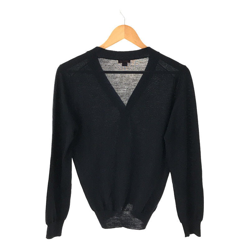 ALTEA / アルテア | イタリア製 SLIM FIT スリム フィット ウール ハイゲージ Vネック カーディガン | XS | ネイビー | メンズ