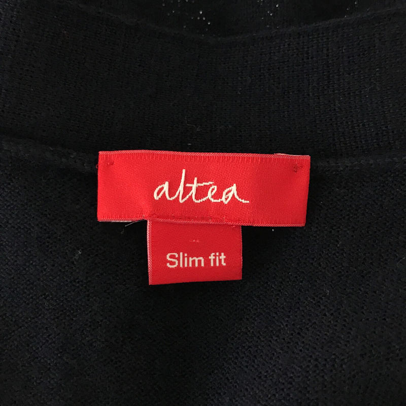 ALTEA / アルテア | イタリア製 SLIM FIT スリム フィット ウール ハイゲージ Vネック カーディガン | XS | ネイビー | メンズ