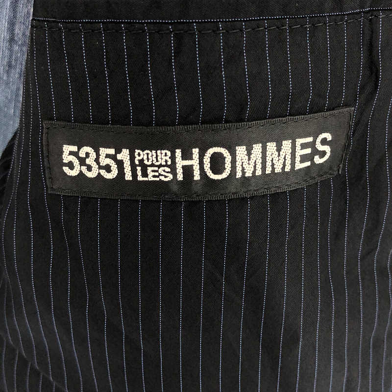 5351POUR LES HOMMES / 5351プール オム | ウールリネン 1Bテーラードジャケット | 3 | ネイビー | メンズ