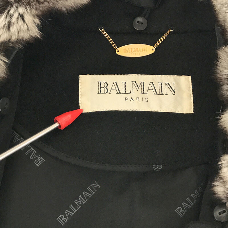 BALMAIN / バルマン | カシミヤ100% リアルファー付き 裏地 シルク