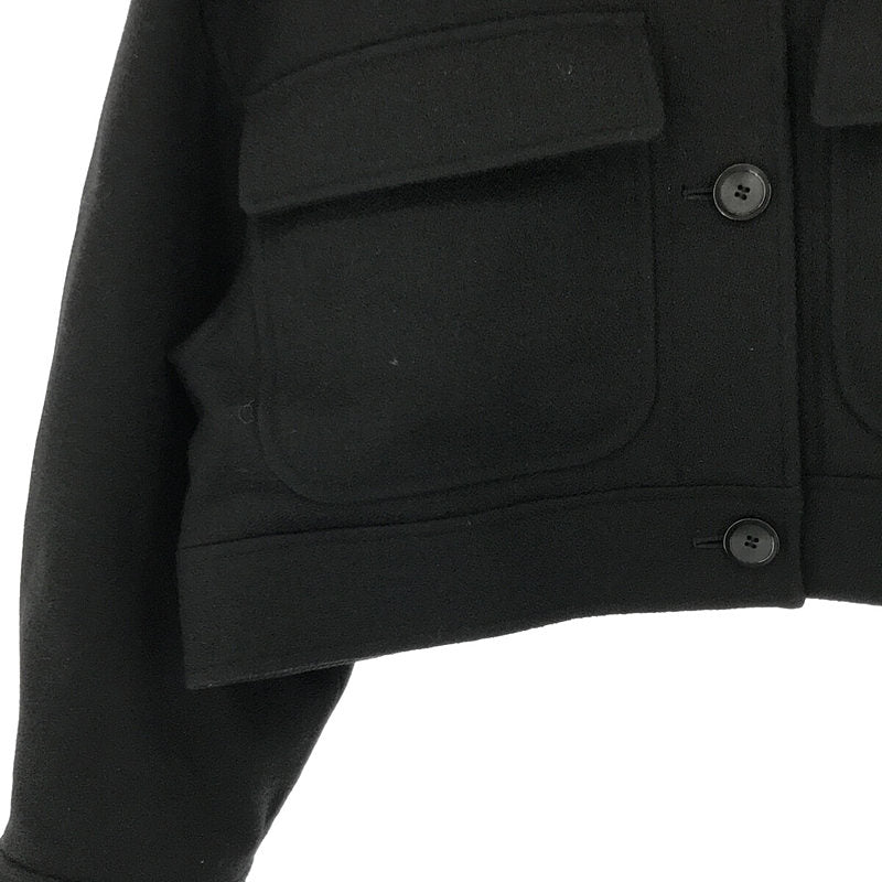 【신품】 ELIN / 에린 | 울 멜튼 짧은 재킷 | 38 | 블랙 | 여성