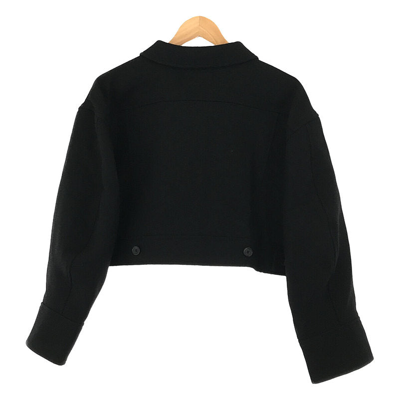 【新品】  ELIN / エリン | ウール メルトン ショートジャケット | 38 | ブラック | レディース
