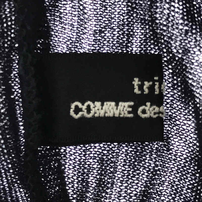 tricot COMME des GARCONS / トリココムデギャルソン | AD2006 2007SS | ウール ハイゲージ 丸襟 テープ  装飾 バックオープン 半袖 ニット |