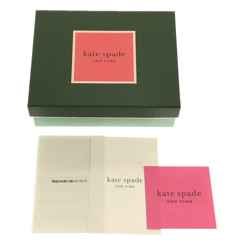 【新品】 KATE SPADE / ケイトスペード | spade flower jacquard zip card case フラワー ジャガード  L字ファスナー コインケース 小銭入れ カード ポーチ 箱有 | ‐ | ベージュ/ブラック | レディース
