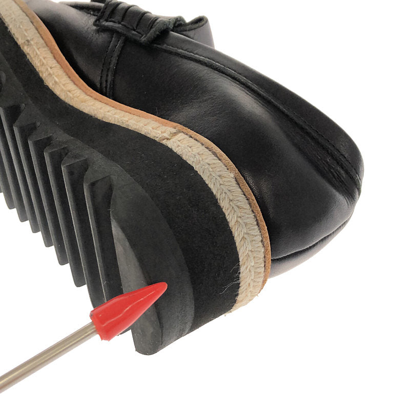 【美品】  Y's / ワイズ ヨウジヤマモト | × KAYO NAKAMURA カヨナカムラ 別注 レザー エスパドリーユ シャークソール キルト ローファー | 1 | ブラック | レディース