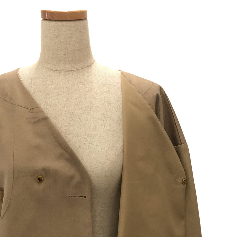 【美品】  08sircus / ゼロエイトサーカス | 2018SS | trompel’ oeil collar less coat ノーカラーコート | 1 | beige | レディース