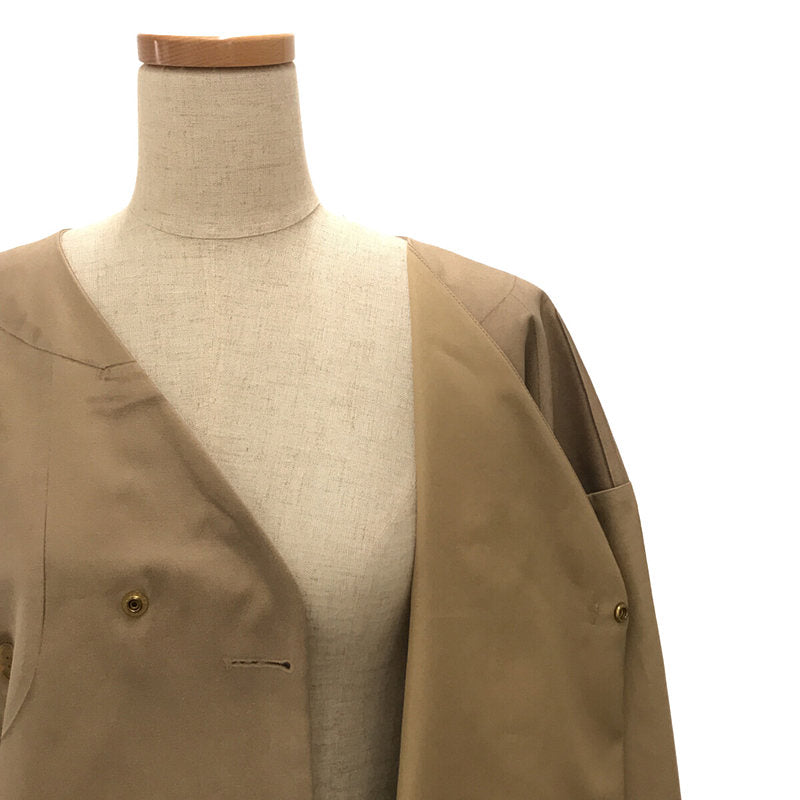 [Good Condition] 08sircus / Zero Eight Circus | 2018SS | trompel' oeil collar less coat | 1 | beige | Women's