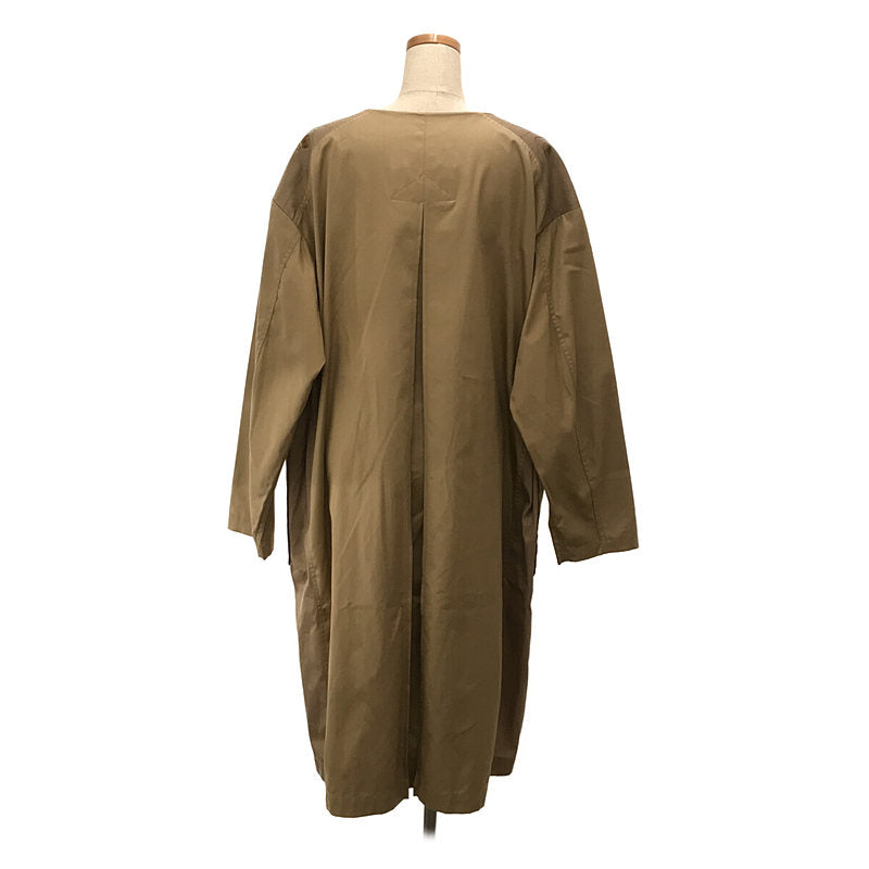 【美品】  08sircus / ゼロエイトサーカス | 2018SS | trompel’ oeil collar less coat ノーカラーコート | 1 | beige | レディース