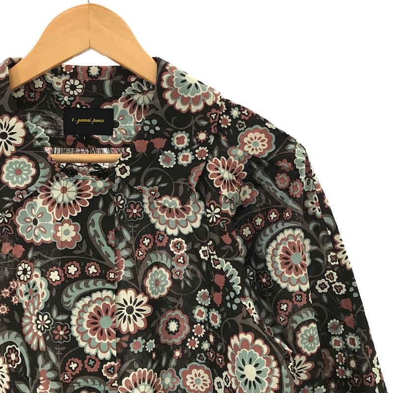 [Good Condition] t.yamai paris | Cotton All-over Flower Shirt Dress | 1 | Charcoal / Multicolor | Women's