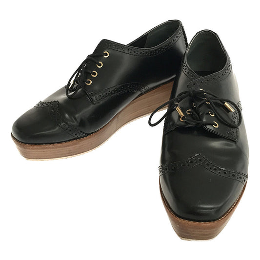 [Good Condition] UNITED ARROWS | UWMSC Wingtip Lace-up Platform Shoes | 37 1/2 | Black | Women's