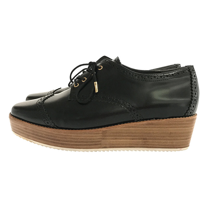 [Good Condition] UNITED ARROWS | UWMSC Wingtip Lace-up Platform Shoes | 37 1/2 | Black | Women's