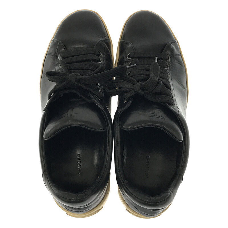 TOM FORD / 톰 포드 | KYA LEATHER LOW-CUT SNEAKERS 가죽 스니커즈 | 8.5 | 블랙 | 남성