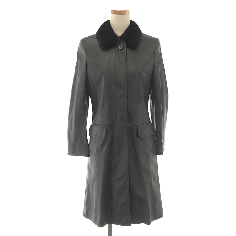 [狀況良好] LOEWE |羊皮無領大衣 |尺寸 36 |灰色 |女性的