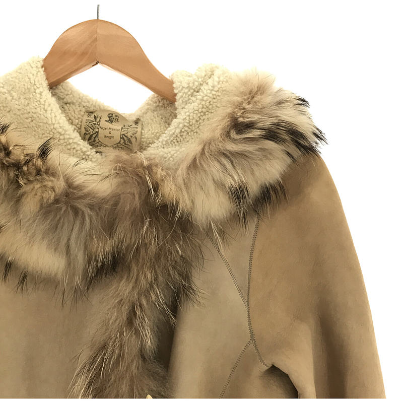 クルチアーニ　ふわふわモヘアのフード付きコート色…プラチナグレー杢グレー
