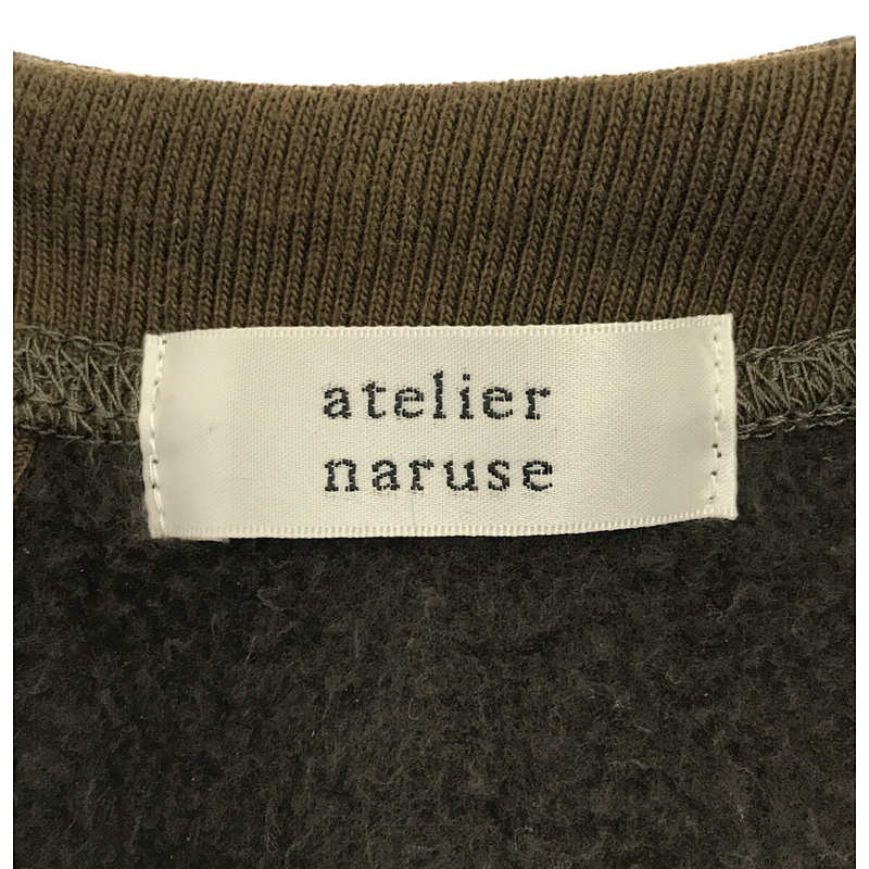 atelier naruse / アトリエナルセ | cotton fleece lining pullover コットン フリース スウェット  スリット プルオーバー | F |