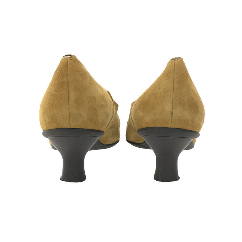 YOSHITO / 요시토 | 스웨이드 포인티드 투 펌프스 | 24.5 | 겨자 | 여성