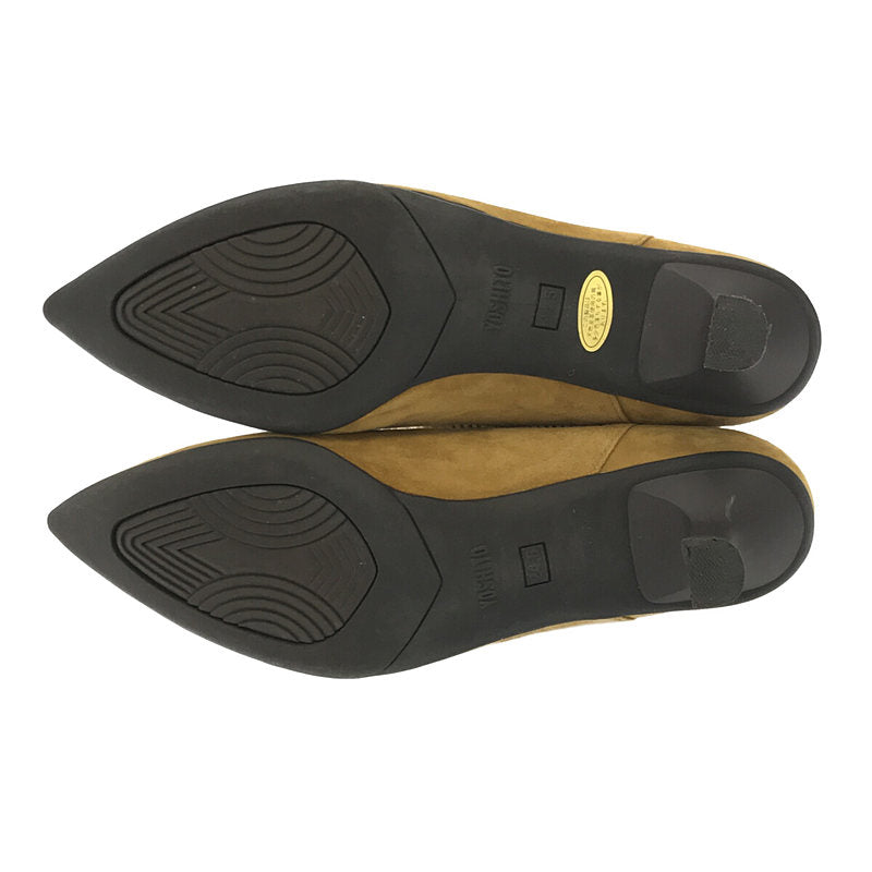 YOSHITO / 요시토 | 스웨이드 포인티드 투 펌프스 | 24.5 | 겨자 | 여성