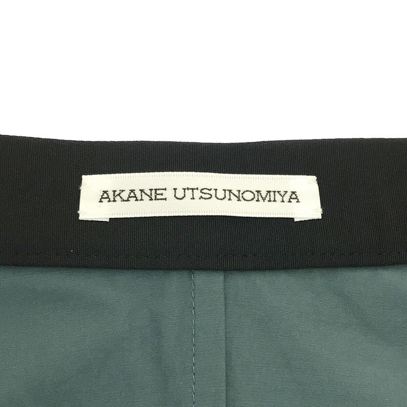 【美品】  AKANE UTSUNOMIYA / アカネウツノミヤ | 2019SS | ナイロン コットン ウォッシュ パイピング ポケット フレア ロング スカート | 36 | olive | レディース
