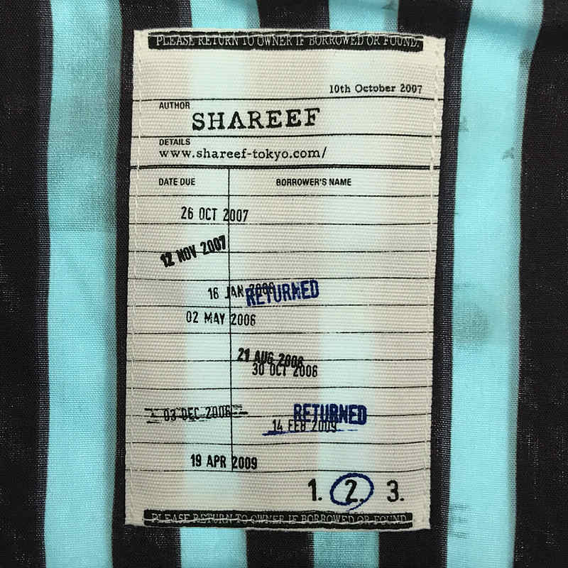SHAREEF / シャリーフ | INKJET STRIPE SHIRTS BLOUSON レーヨン インクジェット プリント ストライプ シャツ  ブルゾン | 2 |