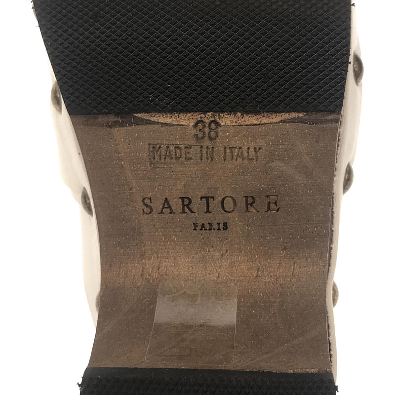 【新品】  SARTORE / サルトル | ビット レザー サボ サンダル | 38 | ホワイト | レディース