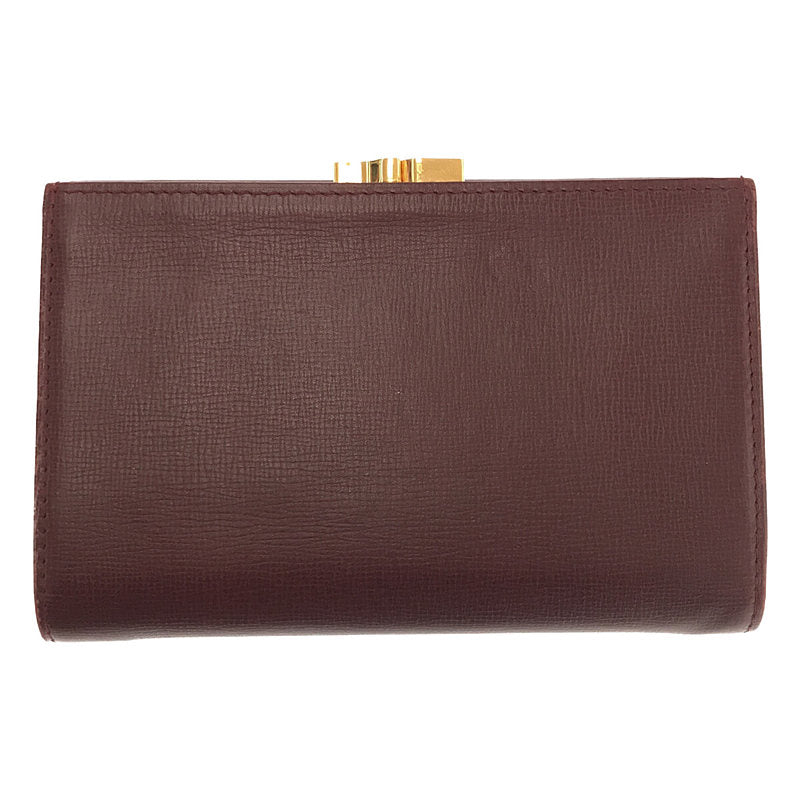 【美品】  Cartier / カルティエ | マストライン 三つ折り がま口 レザー ウォレット 折りたたみ 長財布 | ー | ボルドー | レディース