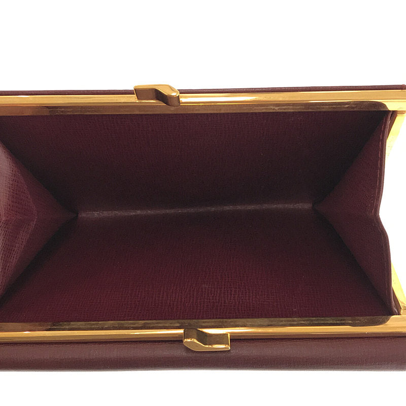 【美品】  Cartier / カルティエ | マストライン 三つ折り がま口 レザー ウォレット 折りたたみ 長財布 | ー | ボルドー | レディース