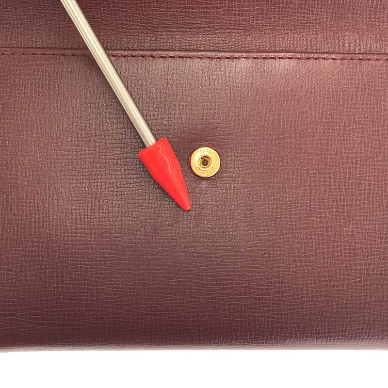 【美品】  Cartier / カルティエ | マストライン 三つ折り がま口 レザー ウォレット 折りたたみ 長財布 | ー | ボルドー | レディース