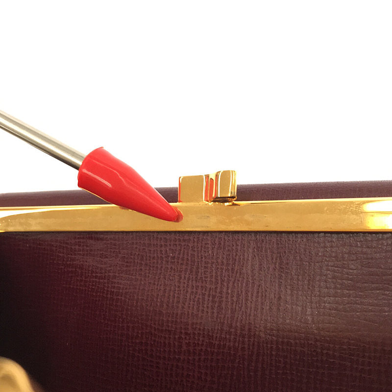 【美品】  Cartier / カルティエ | マストライン 三つ折り がま口 レザー ウォレット 折りたたみ 長財布 | ー | ボルドー | レディース