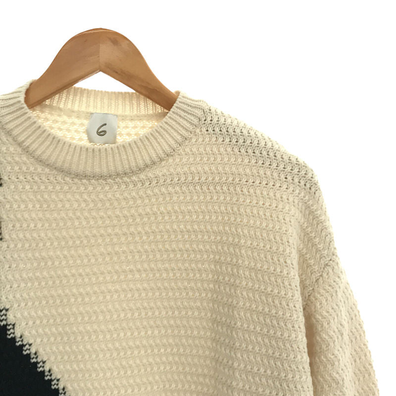 6(ROKU) / ロク | BICOLOR KNIT PULLOVER バイカラーニットプル