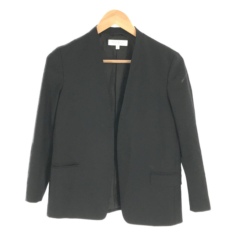 BEAUTY&amp;YOUTH | Wool blend collarless tailored jacket | S | Black | Women's