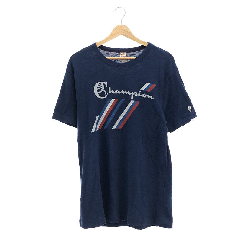 TODD SNYDER / トッドスナイダー | × CHAMPION プリント Tシャツ | M | ネイビー | メンズ