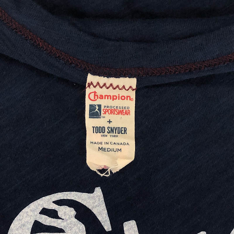 TODD SNYDER / トッドスナイダー | × CHAMPION プリント Tシャツ | M | ネイビー | メンズ