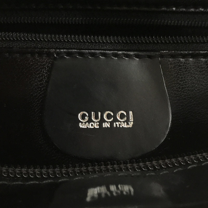 【美品】  GUCCI / グッチ | イタリア製 OLD オールド 2way パネル レザー  ショルダー付き ハンドトート バッグ | ‐ | ブラック | レディース