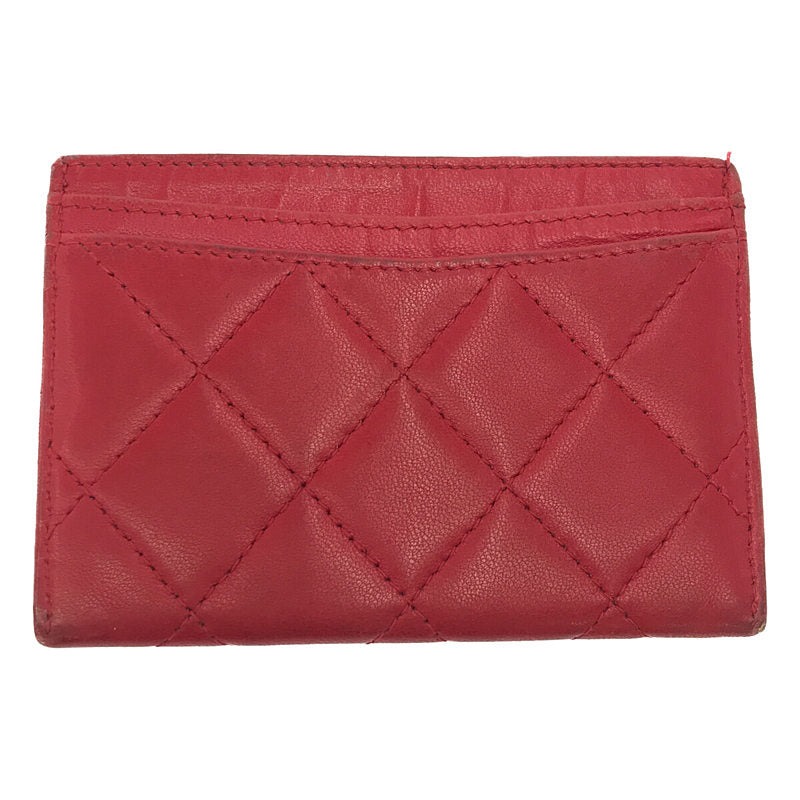 CHANEL | A31510 Matelasse Coco Mark Card Case | Red | Women's