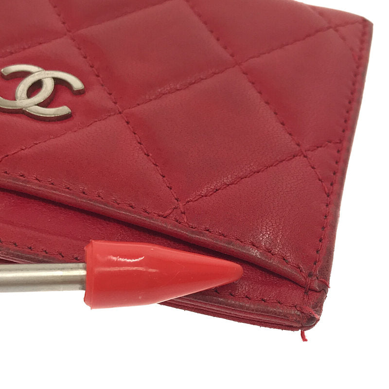 CHANEL | A31510 Matelasse Coco Mark Card Case | Red | Women's