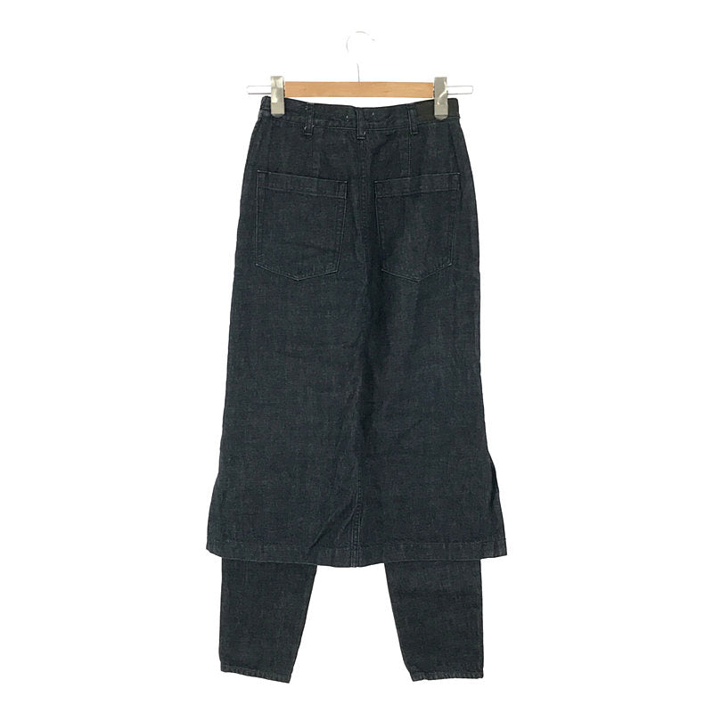 CLANE / クラネ | TIGHT SKIRT DOCKING SLIM PANTS スカート ドッキング デニム パンツ | 25 |