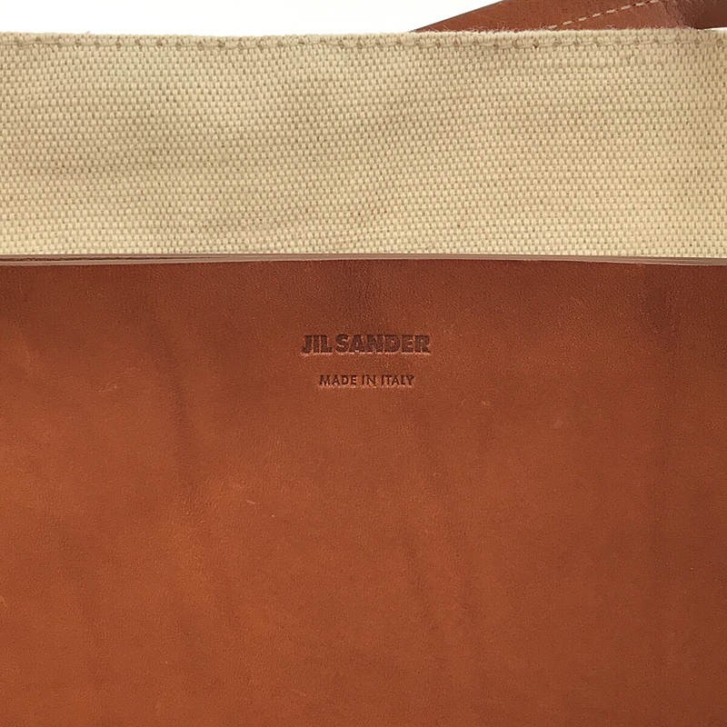 JIL SANDER / ジルサンダー | キャンバス レザー ショッパー トート