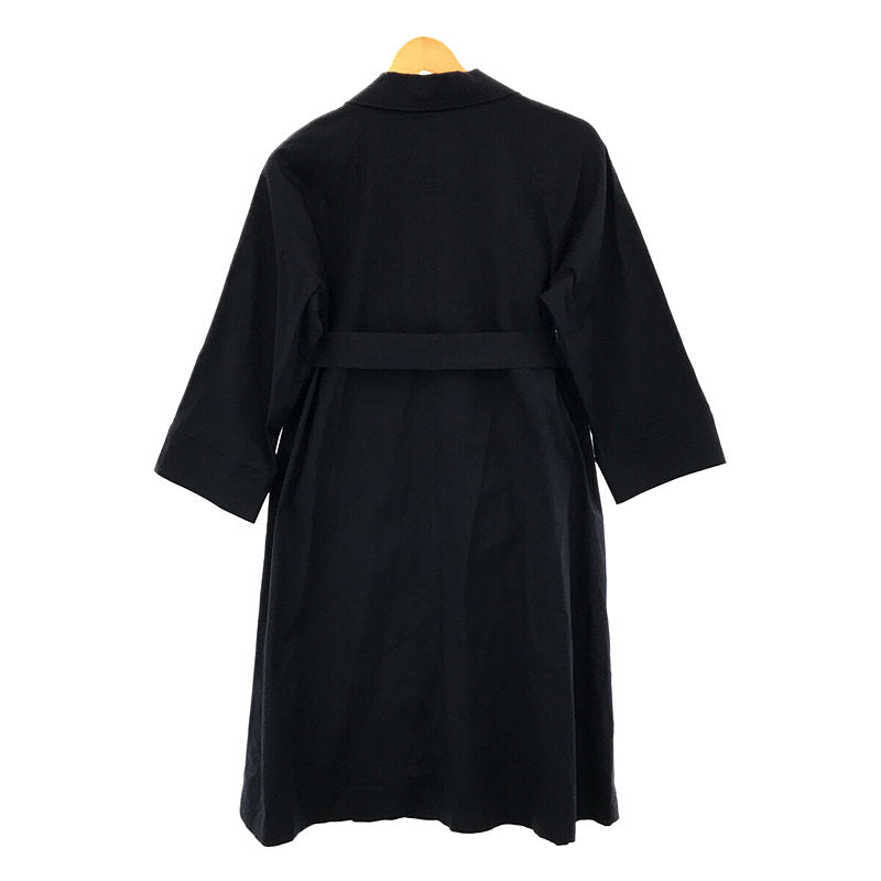 NOBLE / ノーブル | フロントスナップ ベルト付き トレンチコート | 38 | ネイビー | レディース