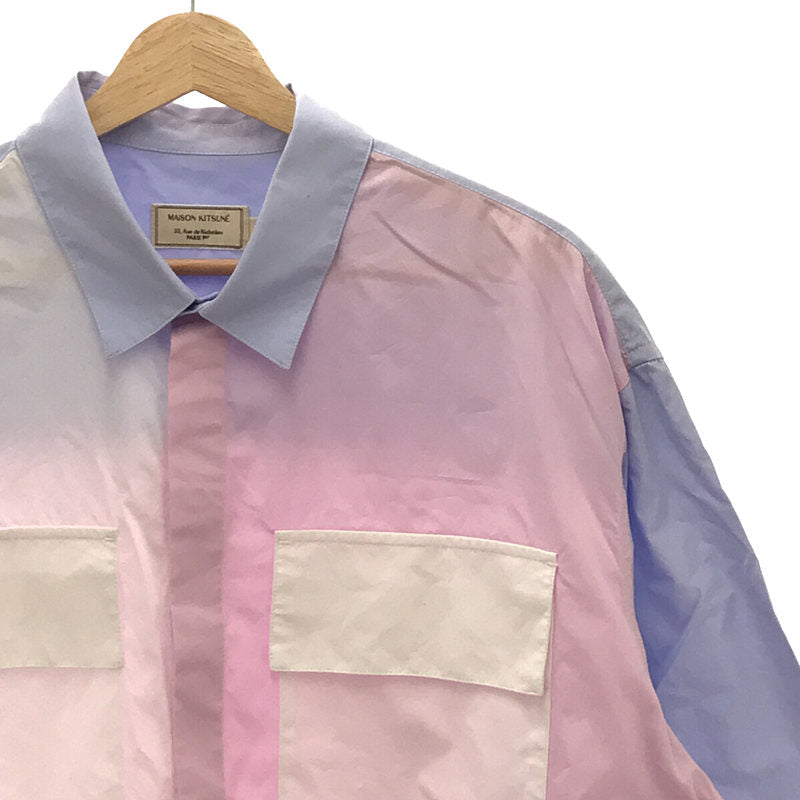 MAISON KITSUNE / メゾンキツネ | パネル切替 ラージポケット 半袖シャツ | L | マルチカラー | メンズ