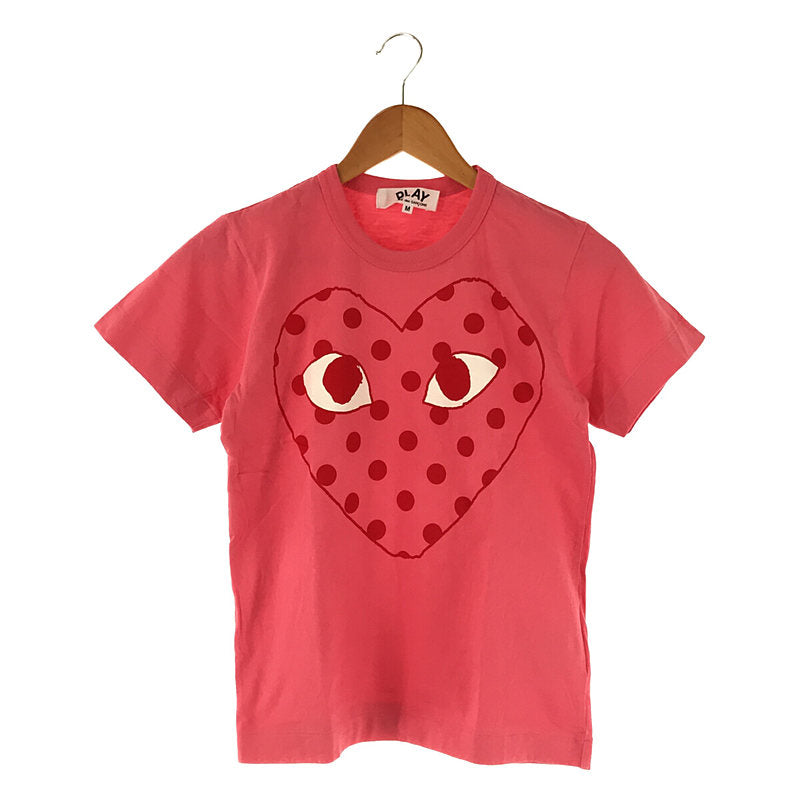 PLAY COMME des GARCONS / プレイコムデギャルソン | Polka Dot Heart T-Shirt ハートロゴ ドット プリント コットン クルーネック Tシャツ カットソー | M |