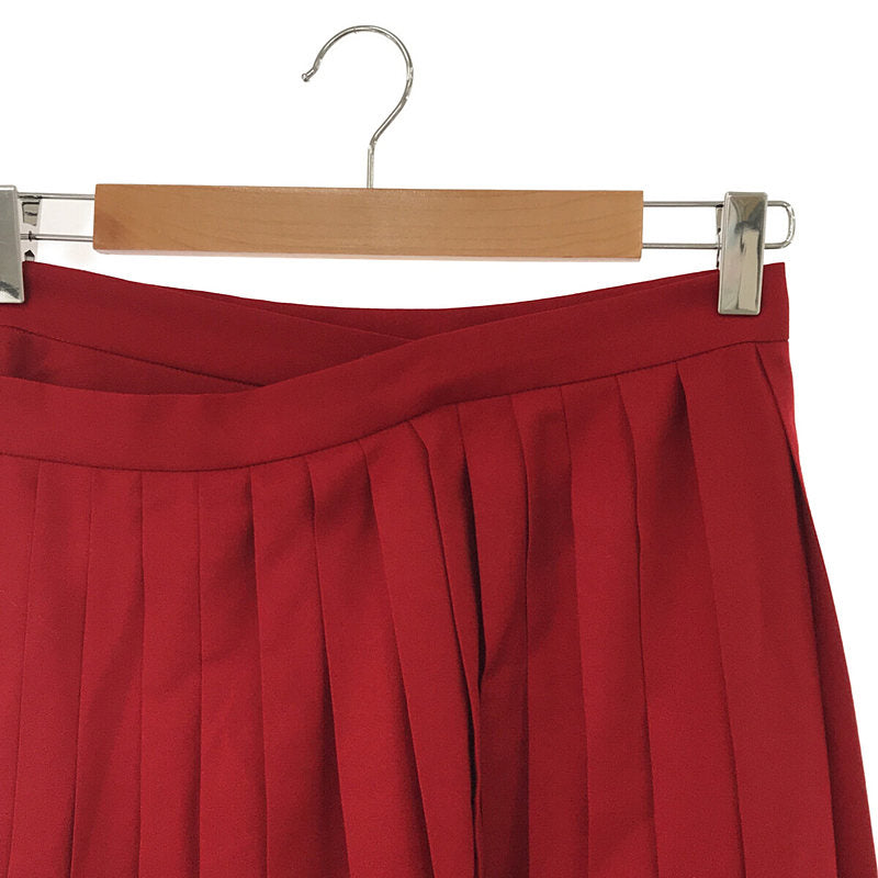 【美品】  humoresque / ユーモレスク | wrap skirt ウール ラップ プリーツ スカート | 36 | レッド | レディースロングスカート
