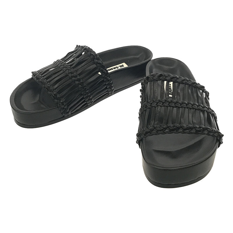 [Beautiful Condition] JIL SANDER | LEATHER SANDAL | Braided Leather Sandals | Size 36 | Black | Women's