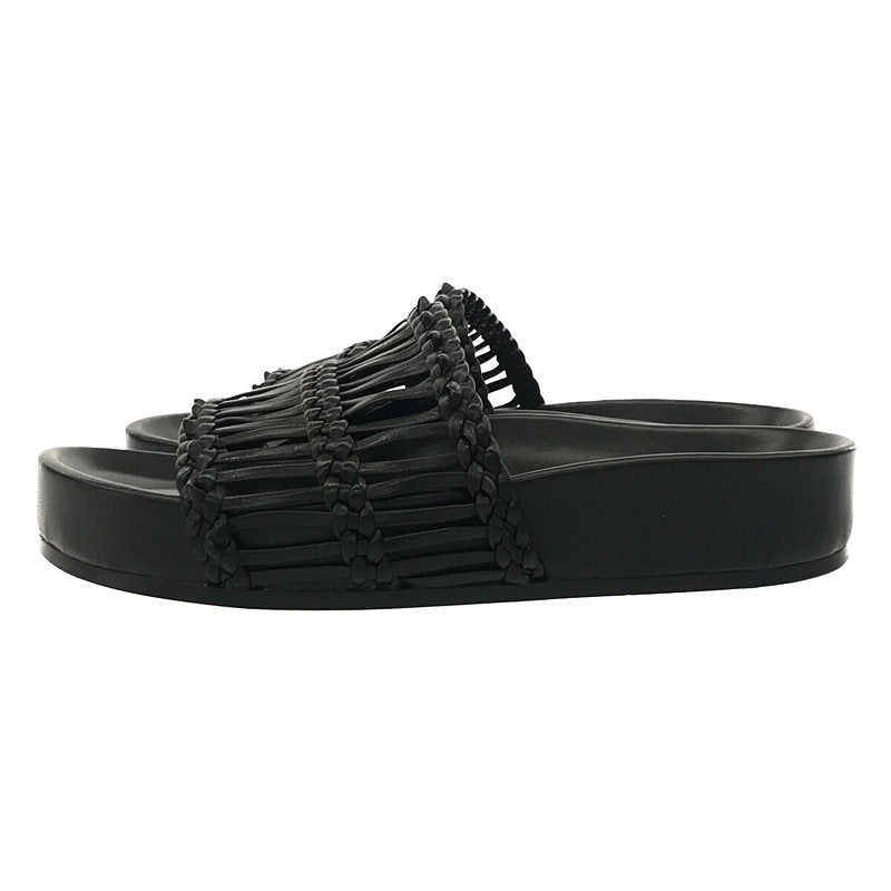 [Beautiful Condition] JIL SANDER | LEATHER SANDAL | Braided Leather Sandals | Size 36 | Black | Women's