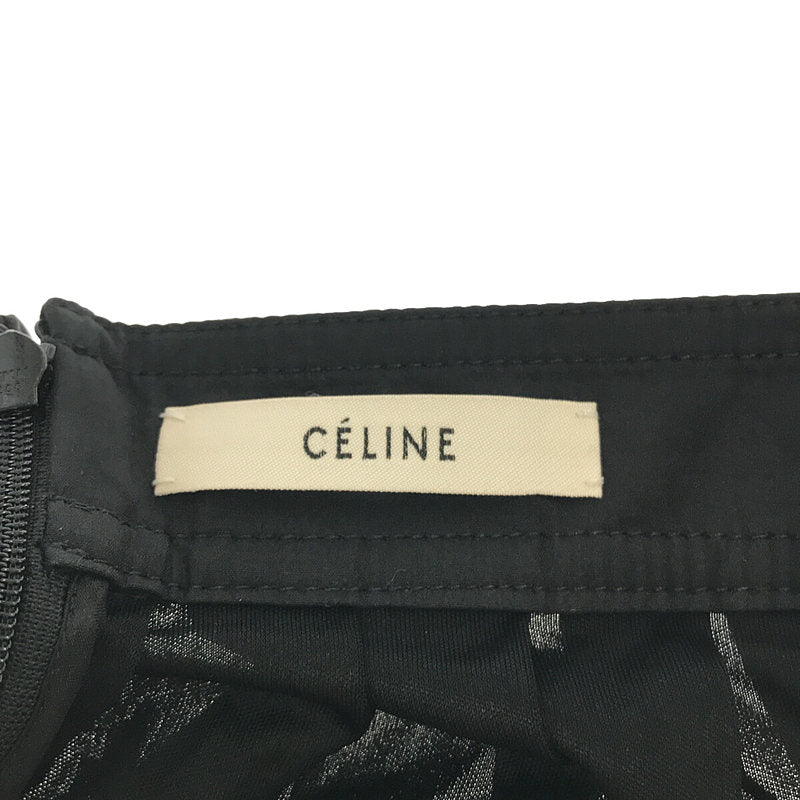 [狀況良好] CELINE | Phoebe Period 三醋酸纖維褶皺寬褲 |尺寸 36 |黑色 |女的