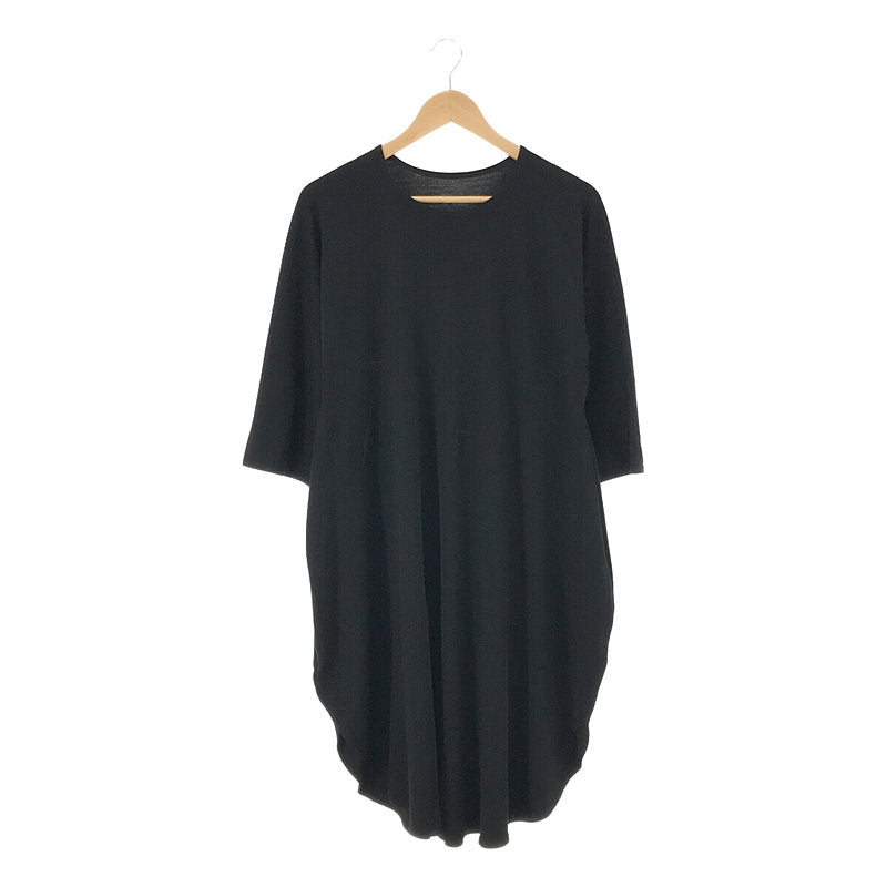 [Beautiful Condition] JURGEN LEHL | Silk-blend wool big silhouette round cut dress | M | Black | Women's