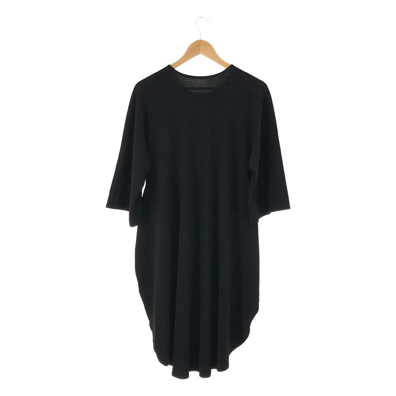 [Beautiful Condition] JURGEN LEHL | Silk-blend wool big silhouette round cut dress | M | Black | Women's