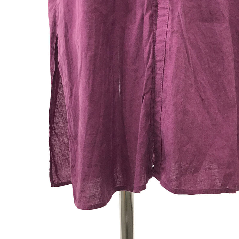 GALERIE VIE / 갤리비 | 2020SS | 코튼 린넨 울 슬라브 롱 셔츠 원피스 | 36 | 보라색 | 여성
