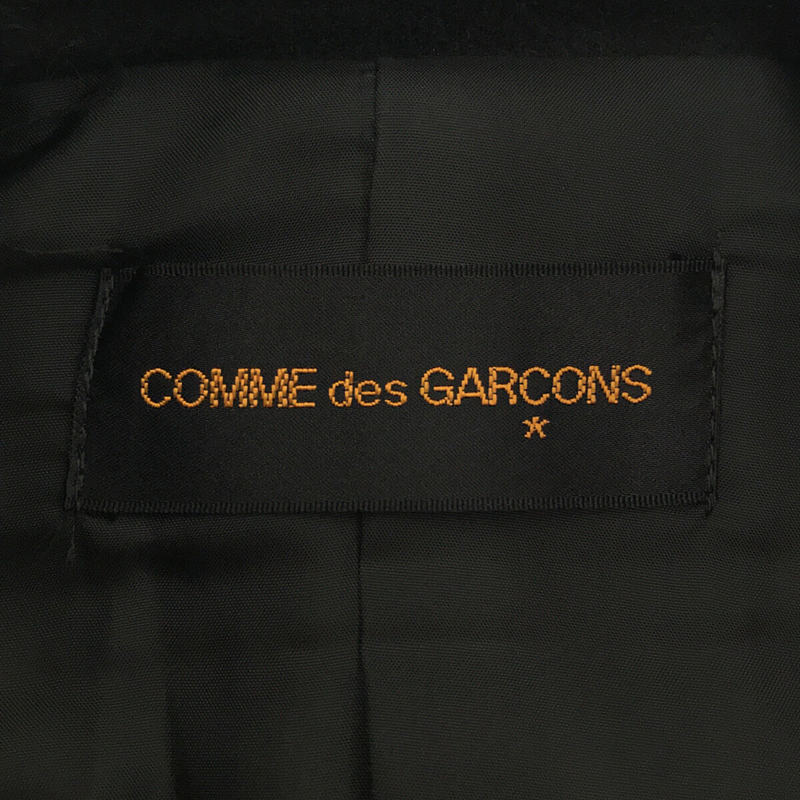 【美品】 COMME des GARCONS / コムデギャルソン | 1980s | 80s VINTAGE ヴィンテージ 初期 ウール  アシンメトリー ベルテッド ダブルチェスター コート | ブラック | レディース